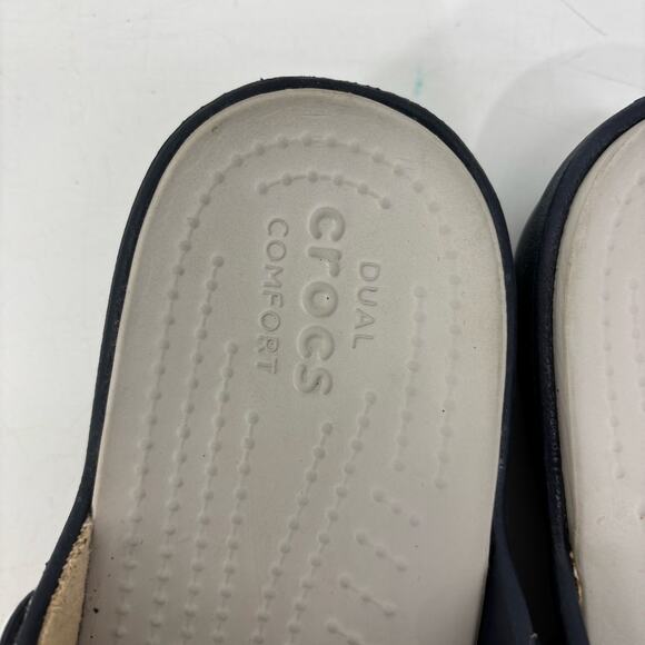 Crocs Sanrah Sandals Womens Sz 9 Blue Beaded Comfort Thong Flip Flop - Picture 8 of 12